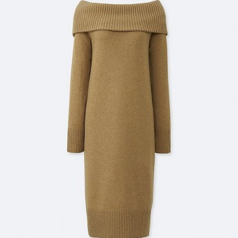 Women lambswool blend long-sleeve dress