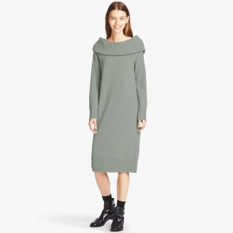 Women lambswool blend long-sleeve dress