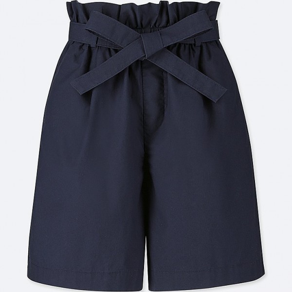 100% cotton belted shorts