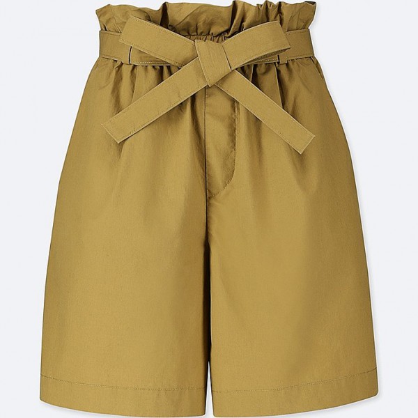 100% cotton belted shorts